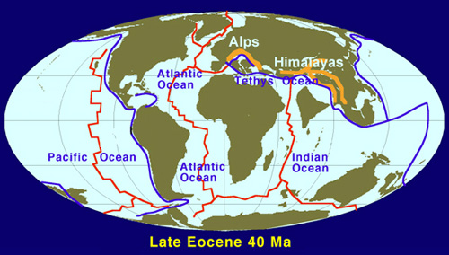 Paleoglobe from the late Eocene